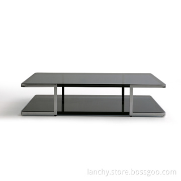 Rectangle Glass Coffee Table with Chrome Frame (TT-GQ140)